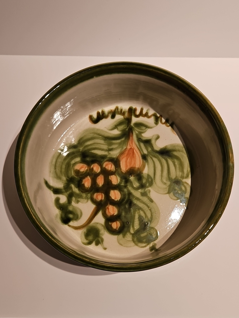 JOHN B TAYLOR LOUISVILL STONEWARE, HARVEST BOWL. 10" X 3 1/2 "